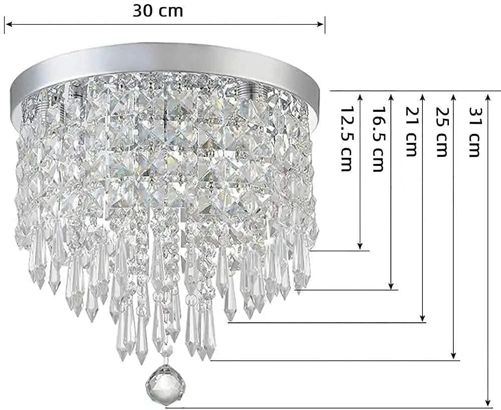 Modern Luxury Crystal Chandelier Ceiling Lamp Pendent Light Acrylic Bead Bedroom