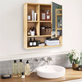 Bathroom Mirrored Cabinet Wall Storage Medicine Shaving Organiser Door Shelves