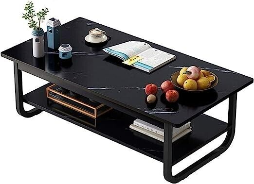 Marble Coffee Table Modern Black Luxury Coffee Table Rectangular Frame