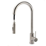 2 Way Spray Kitchen Mixer Tap Pull Out Sink Laundry Swivel Faucet Brushed Nickel