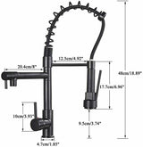 Kitchen Tap Black Pull Out Mixer Taps Sink Basin Faucet Vanity 360° Swivel