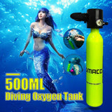 0.5L Oxygen Tank Mini Scuba Diving Equipment Air Tank Breath Underwater Spare