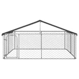 Large Dog Pen House Kennel Run Cage Galvanized Steel Outdoor Enclosed Roof 3x3 m