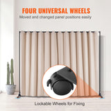 Room Divider Panel Privacy Screen Curtain Stand w/ Wheels 301 x 240cm