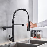 Kitchen Tap Black Pull Out Mixer Taps Sink Basin Faucet Vanity 360° Swivel