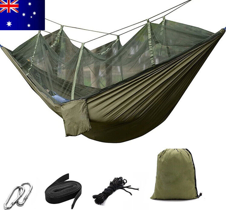 Double Person Outdoor Travel Camping Tent Hanging Hammock With Mosquito Net NEW.