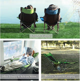 Portable Reclining Camping Chair Footrest,Headrest & Storage Bag,Mesh Recliner