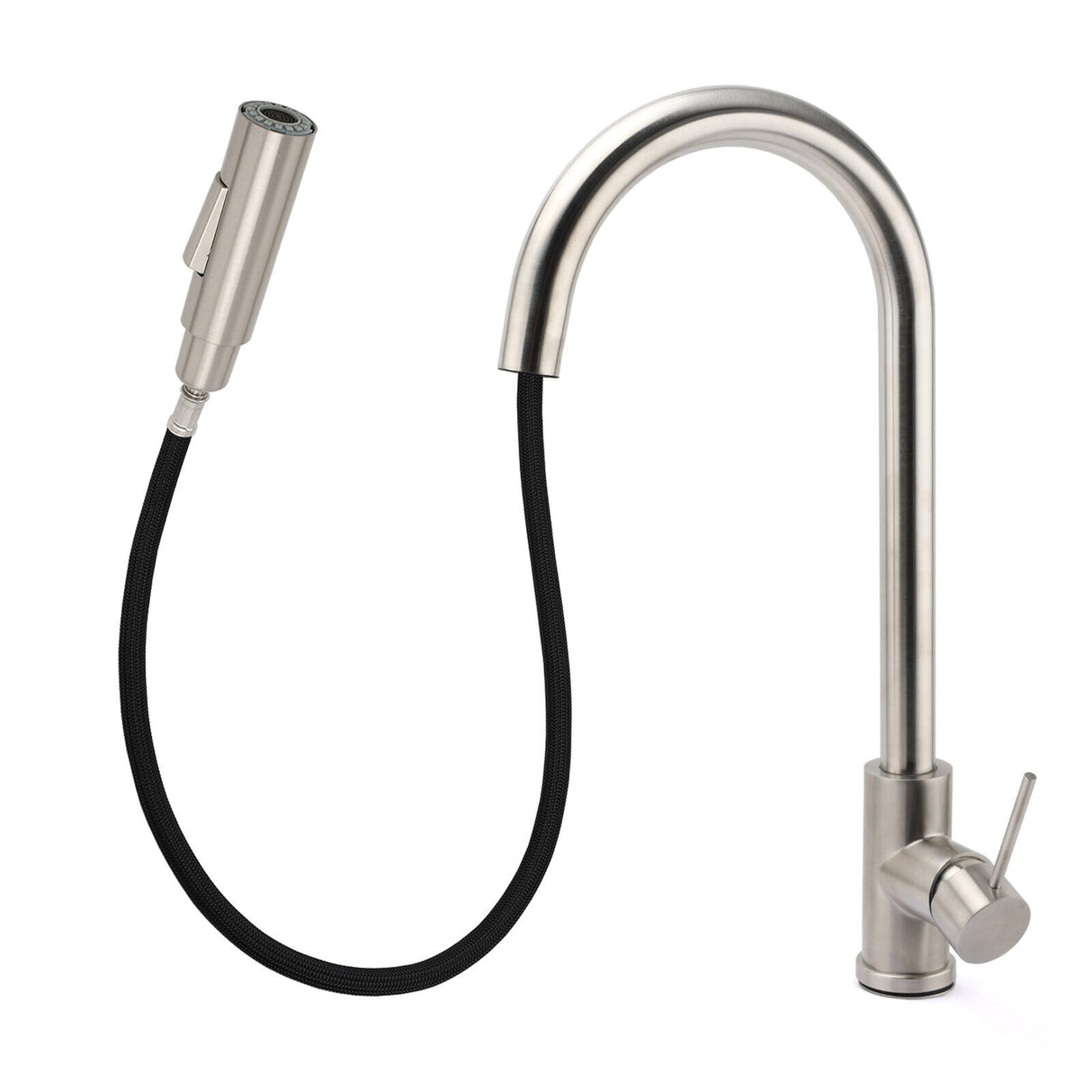 2 Way Spray Kitchen Mixer Tap Pull Out Sink Laundry Swivel Faucet Brushed Nickel