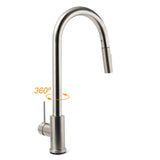 2 Way Spray Kitchen Mixer Tap Pull Out Sink Laundry Swivel Faucet Brushed Nickel