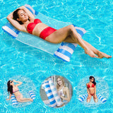 2 Pack Inflatable Summer Swimming Hammock Floating Water Float Pool Lounge Bed