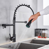 Kitchen Tap Black Pull Out Mixer Taps Sink Basin Faucet Vanity 360° Swivel