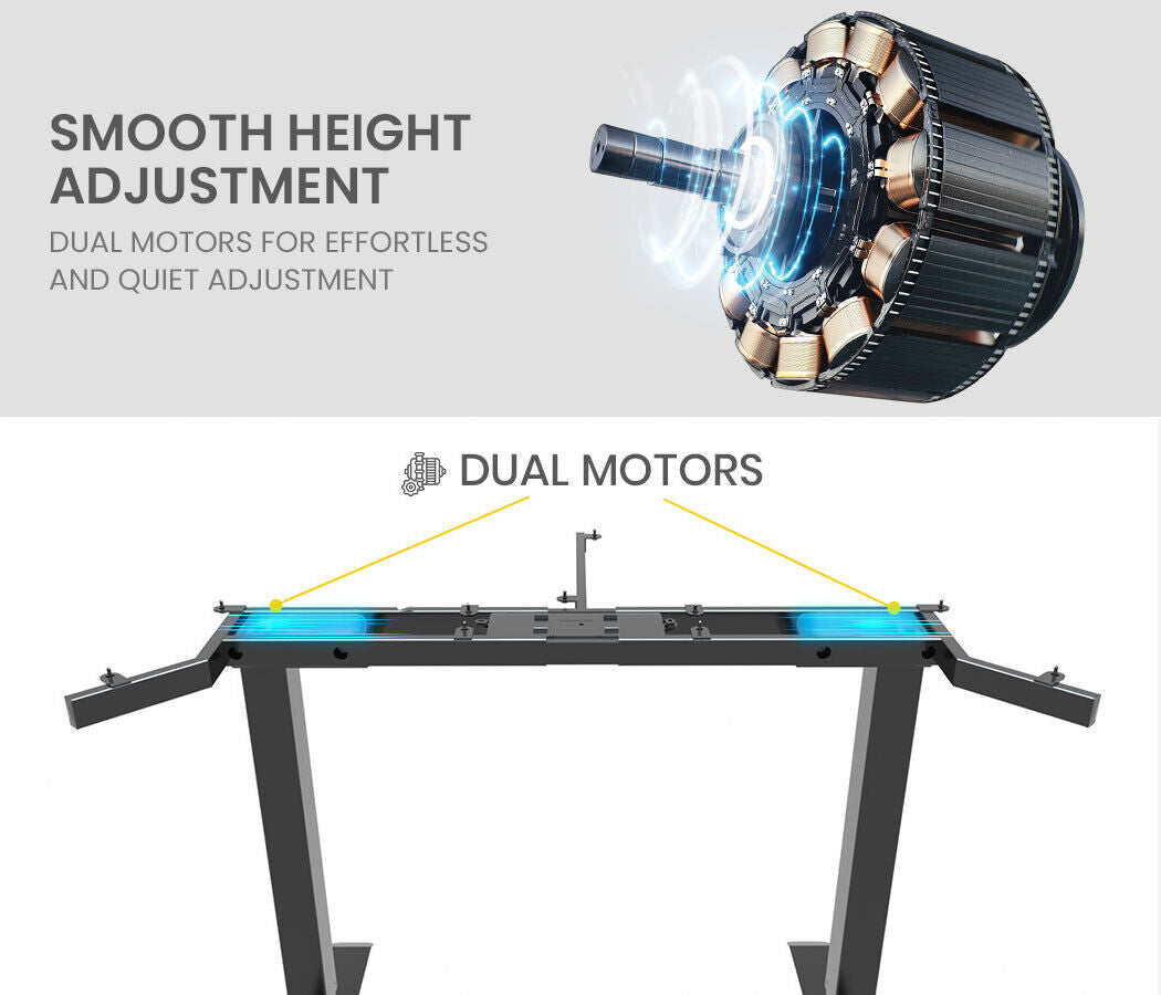 Sit to Stand Up Corner Standing Desk Electric Height Adjustable 80kg Load