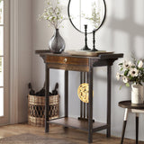 Entryway Console Table Skinny Hallway Table Sofa Table w/ Drawer＆Shelf