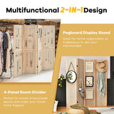 4-Panel Partition Room Divider Folding Privacy Screen Pegboard Display