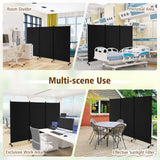 3-Panel Folding Room Divider, 180 CM Rolling Privacy Screen with Lockable Wheels, Portable Wall Divider and Separator, Freestanding Privacy Protection for Living Room, Bedroom, Office