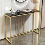 Slim Narrow Hallway Console Table scratch-proof Marble Long Bar Table Gold Legs