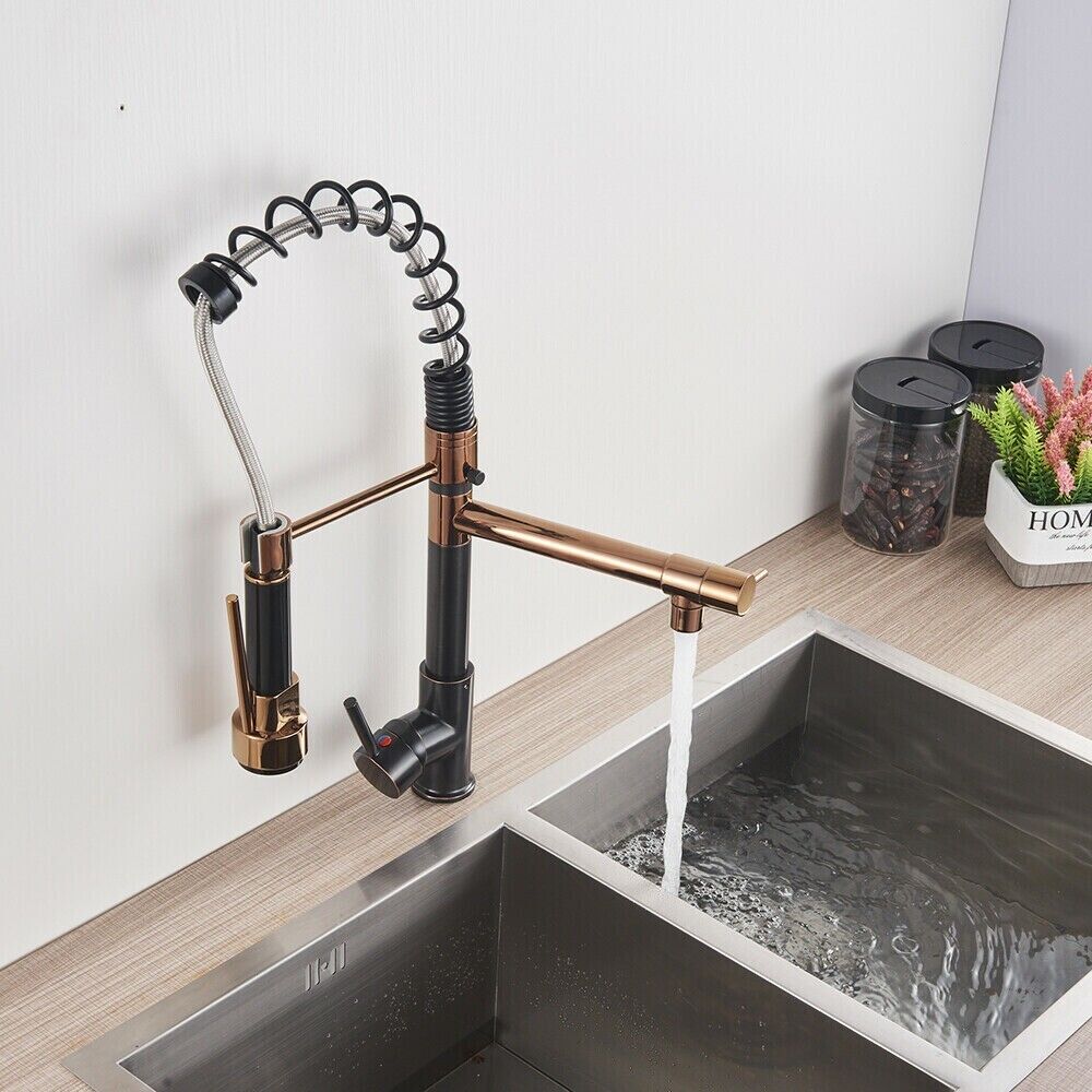 Modern Brass Kitchen Mixer Taps Sink Faucet Pull Out Laundry Swivel Tap