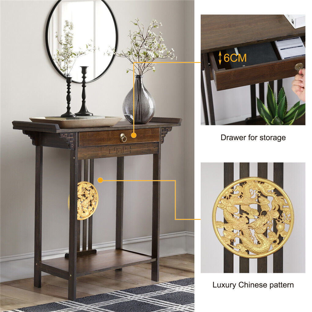 Entryway Console Table Skinny Hallway Table Sofa Table w/ Drawer＆Shelf