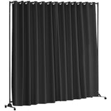 Room Divider Panel Privacy Screen Curtain Stand w/ Wheels 301 x 240cm