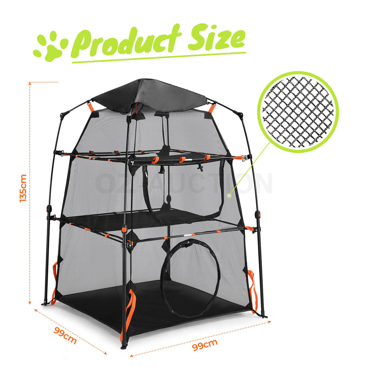 3 Tier Cat Tent Tower Enclosure Pet Dog House Playpen Rabbit Ferret Outdoor Cage