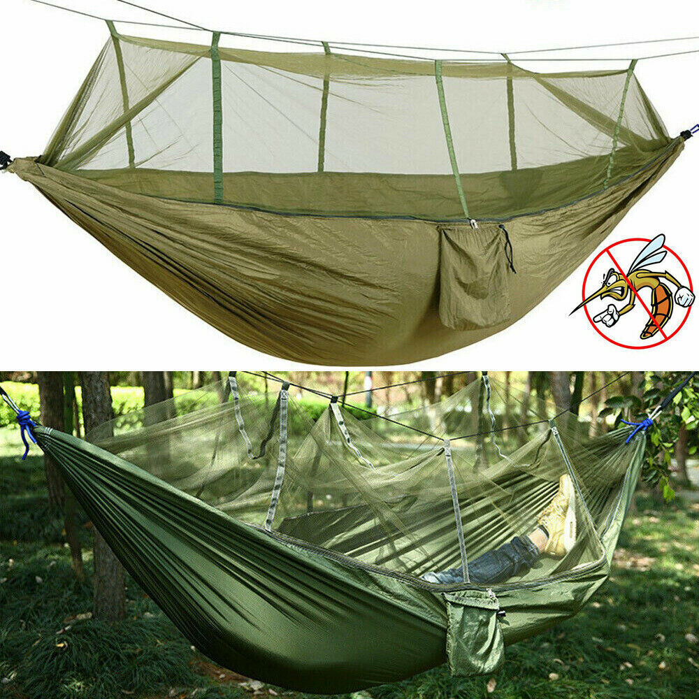 Double Person Outdoor Travel Camping Tent Hanging Hammock With Mosquito Net NEW.