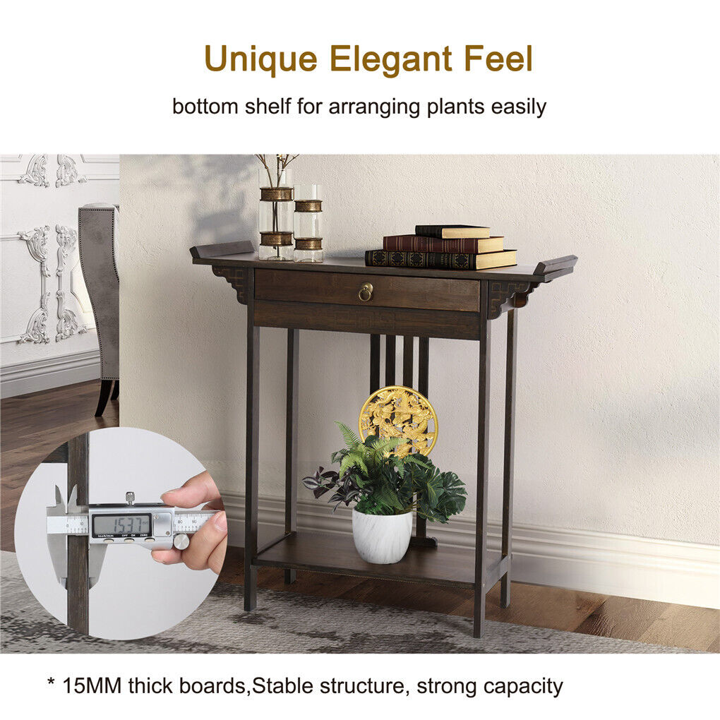 Entryway Console Table Skinny Hallway Table Sofa Table w/ Drawer＆Shelf