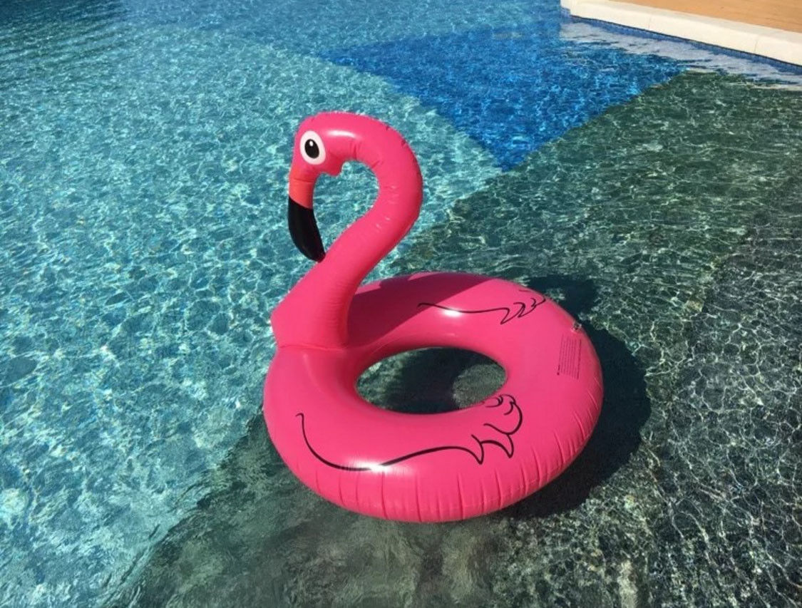 Inflatable Dia.120cm Giant Flamingo Swimming Ring Float Raft Pool Beach