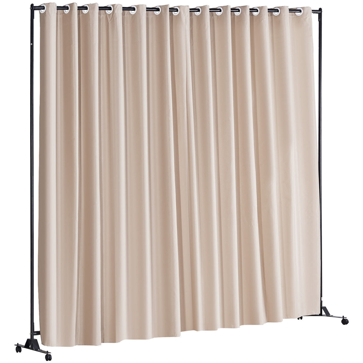 Room Divider Panel Privacy Screen Curtain Stand w/ Wheels 301 x 240cm