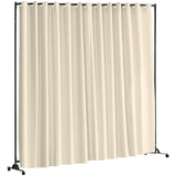 Room Divider Panel Privacy Screen Curtain Stand w/ Wheels 301 x 240cm