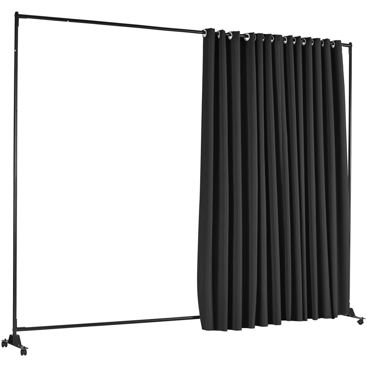 Room Divider Panel Privacy Screen Curtain Stand w/ Wheels 301 x 240cm