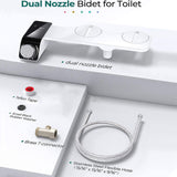 Hygiene Toilet Bidet Water Wash Clean Unisex Seat Attachment Sprayer Dual Nozzle