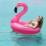 Inflatable Dia.120cm Giant Flamingo Swimming Ring Float Raft Pool Beach