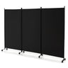 3-Panel Folding Room Divider, 180 CM Rolling Privacy Screen with Lockable Wheels, Portable Wall Divider and Separator, Freestanding Privacy Protection for Living Room, Bedroom, Office