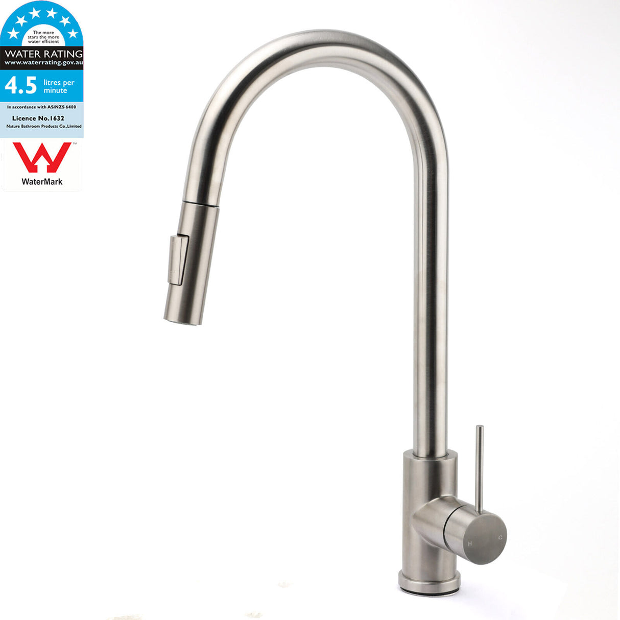 2 Way Spray Kitchen Mixer Tap Pull Out Sink Laundry Swivel Faucet Brushed Nickel