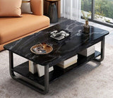 Marble Coffee Table Modern Black Luxury Coffee Table Rectangular Frame