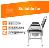 Elderly/Pregnant/Disability Aid Adjustable S/S Easy Commode Seat