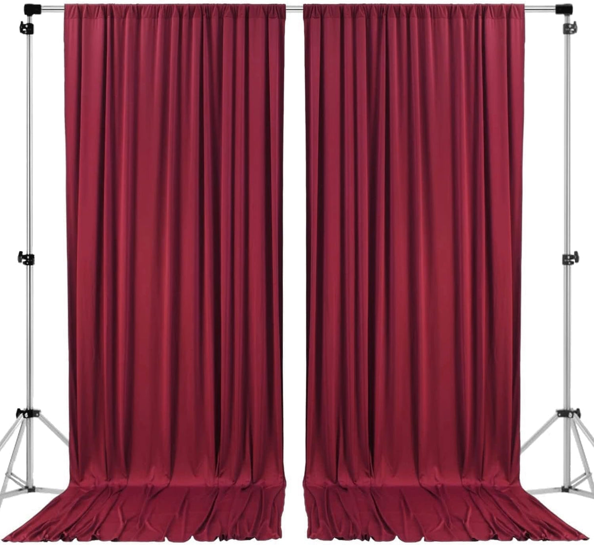 10 feet x 8 feet Polyester Backdrop Drapes Curtains Panels with Rod Pockets - Wedding Ceremony Party Home Window Decorations - Black (DRAPE-5X8-BLACK)