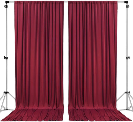 10 feet x 8 feet Polyester Backdrop Drapes Curtains Panels with Rod Pockets - Wedding Ceremony Party Home Window Decorations - Black (DRAPE-5X8-BLACK)