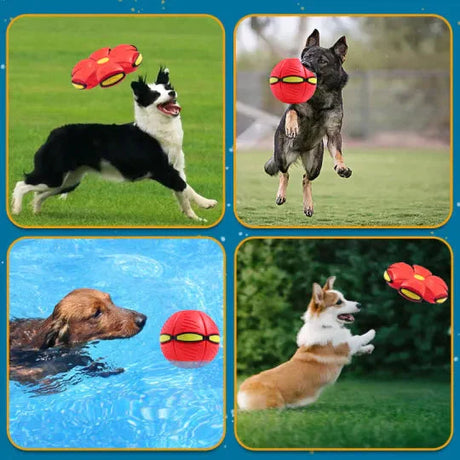 Pet Toy Flying Saucer Ball, Flying Saucer Ball Dog Toy with 3 Light Models for Interactive Dog,Cats, Children's Foot Ball,Outdoor Games,Camping Games