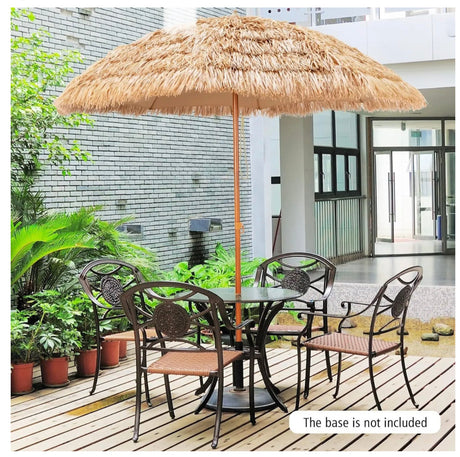 Thatched Tiki Umbrella Hawaiian Style Beach Umbrella W/8