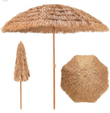 Thatched Tiki Umbrella Hawaiian Style Beach Umbrella W/8