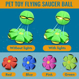 Pet Toy Flying Saucer Ball, Flying Saucer Ball Dog Toy with 3 Light Models for Interactive Dog,Cats, Children's Foot Ball,Outdoor Games,Camping Games