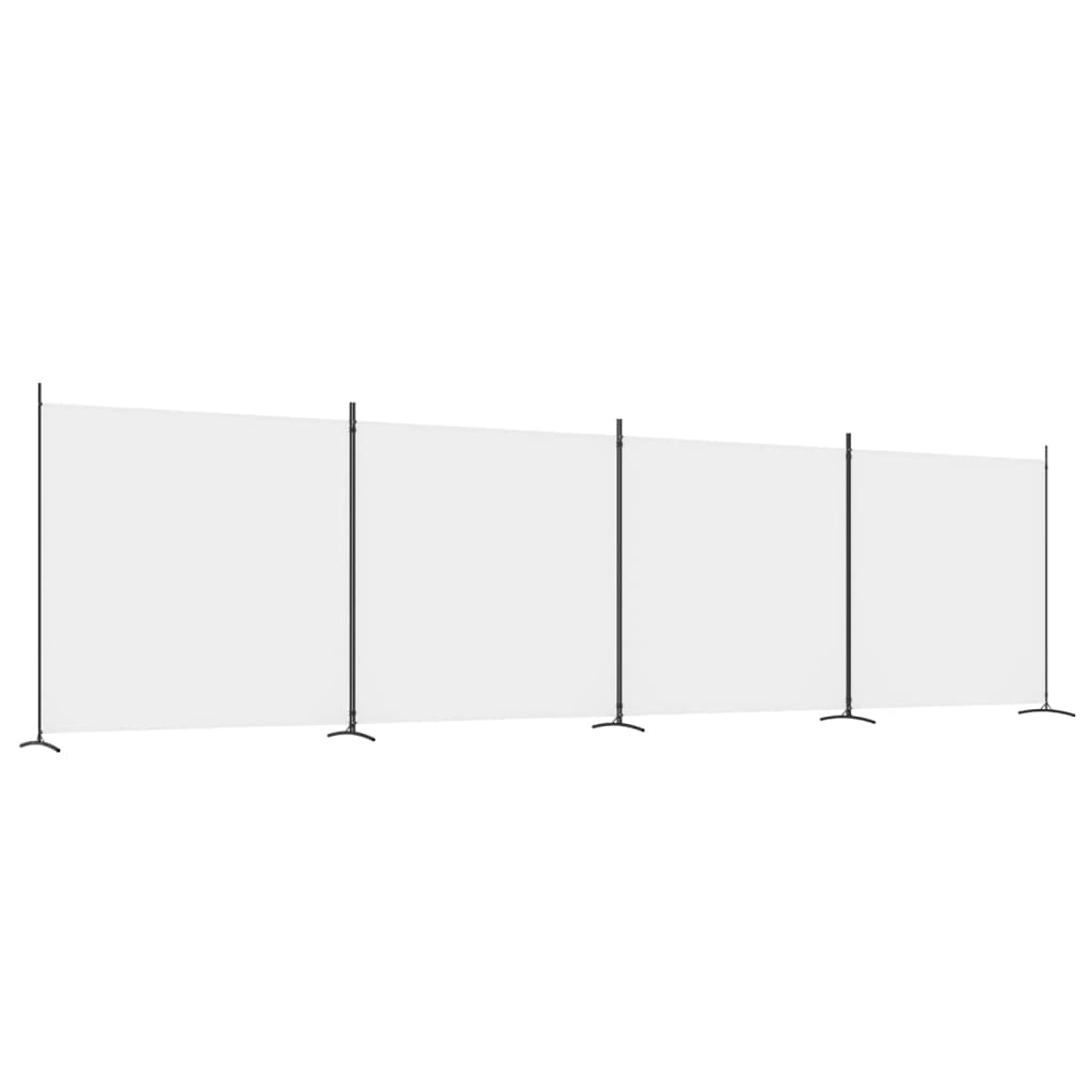 4-Panel Room Divider Living Room Bedroom Partition Privacy Protection Screen Room Separator Folding Dressing Wall White Fabric