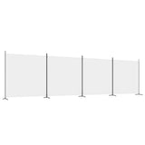 4-Panel Room Divider Living Room Bedroom Partition Privacy Protection Screen Room Separator Folding Dressing Wall White Fabric