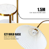 Gold Arc LED Floor Lamp Adjustable Corner Standing Reading Light Storage Shelves Living Room