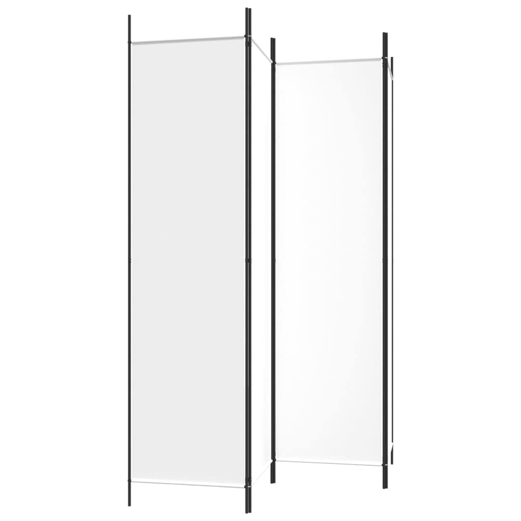 4-Panel Room Divider Living Room Bedroom Partition Privacy Protection Screen Room Separator Folding Dressing Wall White Fabric