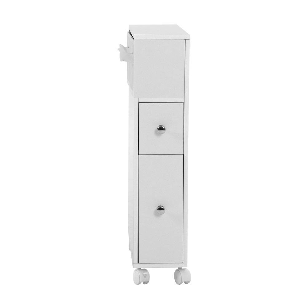 Bathroom Cabinet w/Wheels 70cm Toilet Storage Caddy Holder