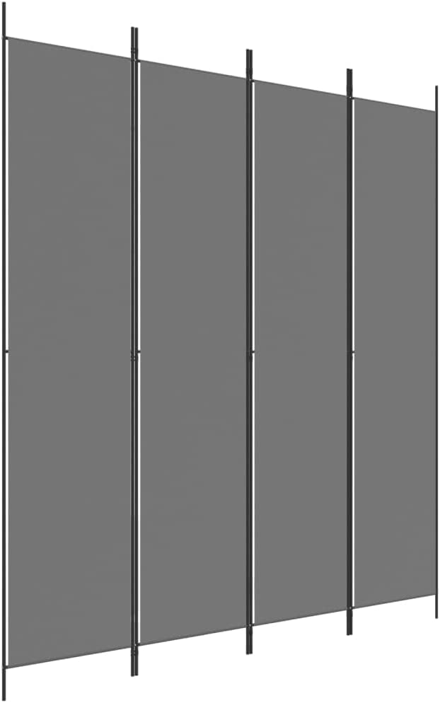 4-Panel Room Divider Living Room Bedroom Partition Privacy Protection Screen Room Separator Folding Dressing Wall Anthracite Fabric