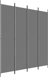 4-Panel Room Divider Living Room Bedroom Partition Privacy Protection Screen Room Separator Folding Dressing Wall Anthracite Fabric