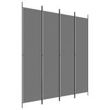 4-Panel Room Divider Living Room Bedroom Partition Privacy Protection Screen Room Separator Folding Dressing Wall Anthracite Fabric